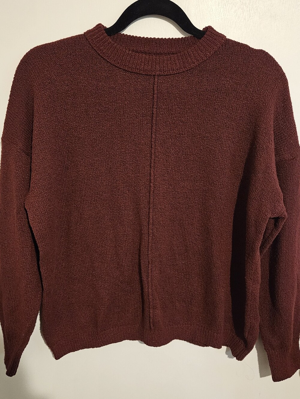 Shein Dark Burgundy Cropped Sweater Size Small
